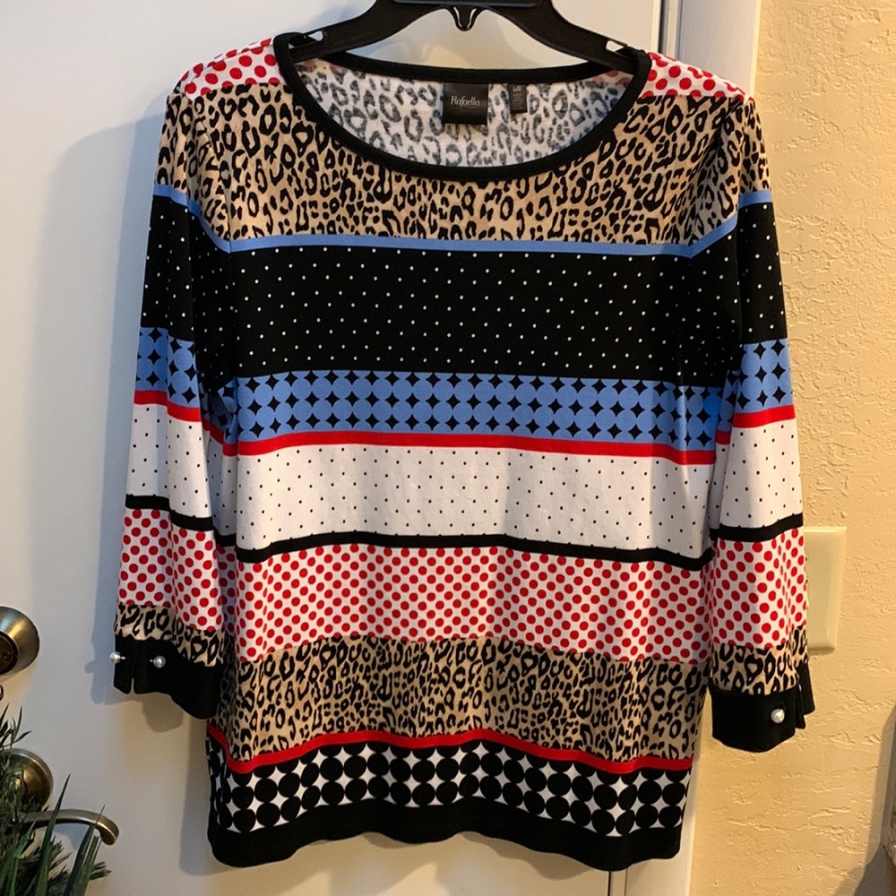Rafaella cotton knit top size L